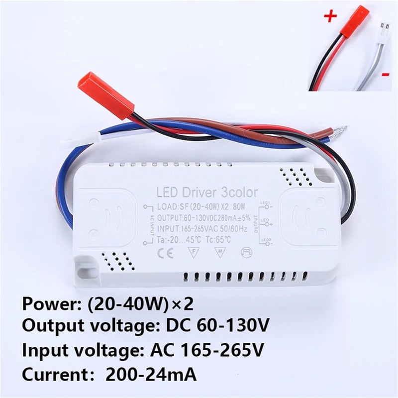 سائق LED 40-60W AC165-265V 220mA لإضاءة الشريط وحدة الطاقة المدخل 12-24W 20-40W 30-50W - Image 5